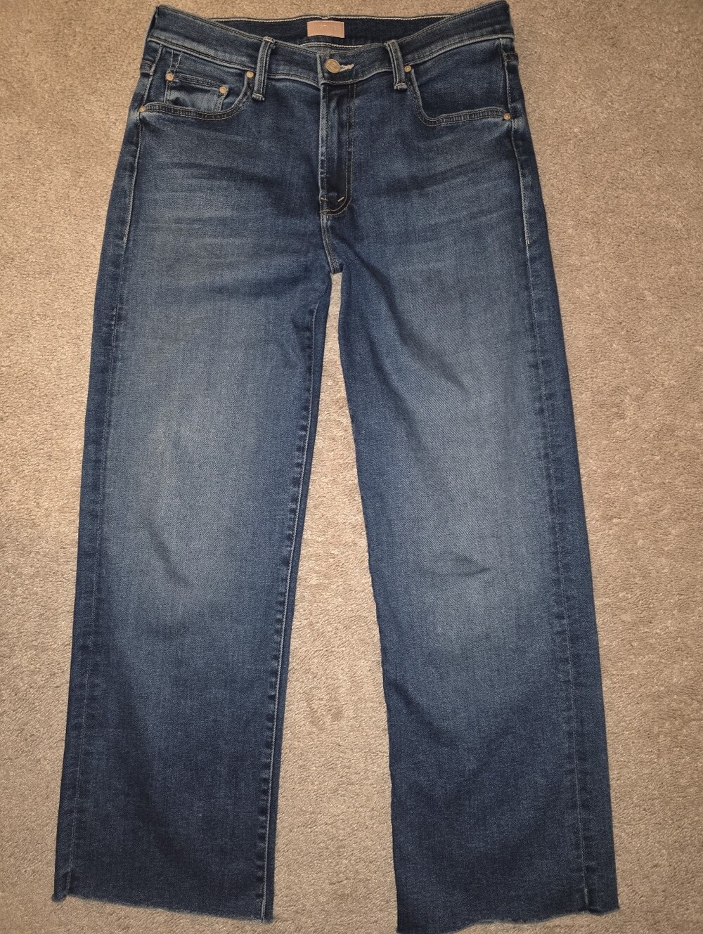 MOTHER The Mid Rise Rambler Zip Ankle Fray What’s your Sign Size 29
